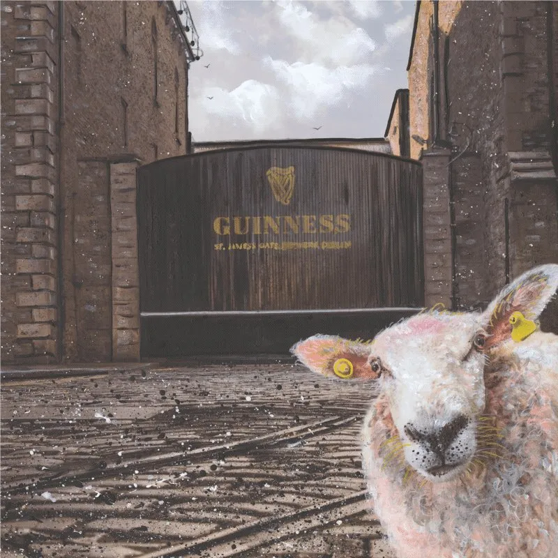 Greeting Card: Kelly Hood - Ewe selfie at St. James’ Gate, Co. Dublin (Square)
