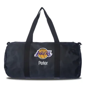 Personalized Los Angeles Lakers Black Camo Duffel Bag