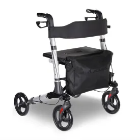 TheLAShop Upright Walker with Seat Stand Up Rollator Bi-Folding Brakes